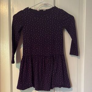 HM Purple Polka Dot Long Sleeve Dress girls 4-6